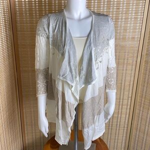 Tribal Pure Colton Lightweight Open Front Cardigan 3/4 Sleeves NWOT